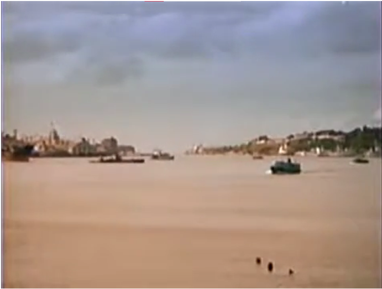 Wide shot of the sea