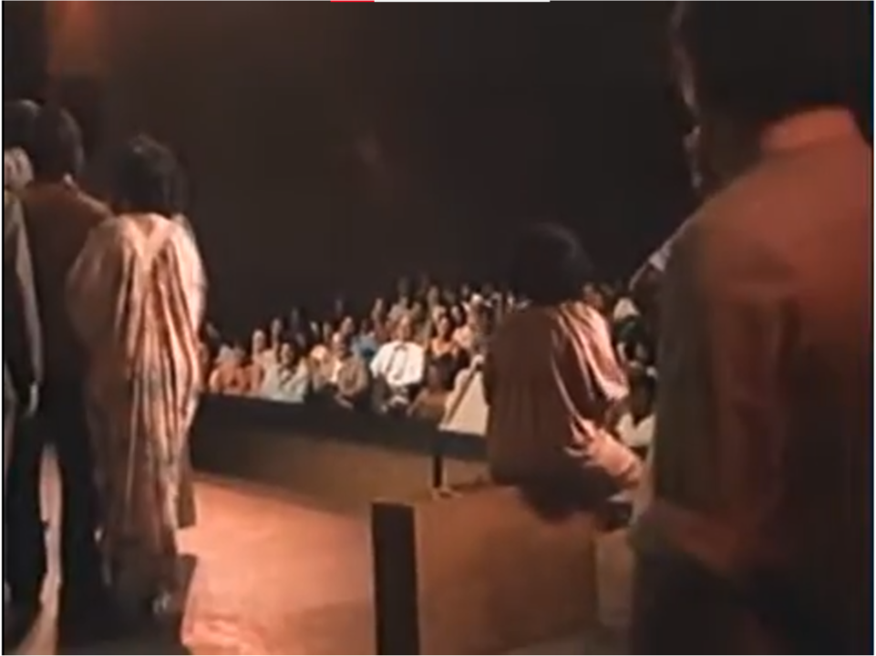 Wide shot of an audience