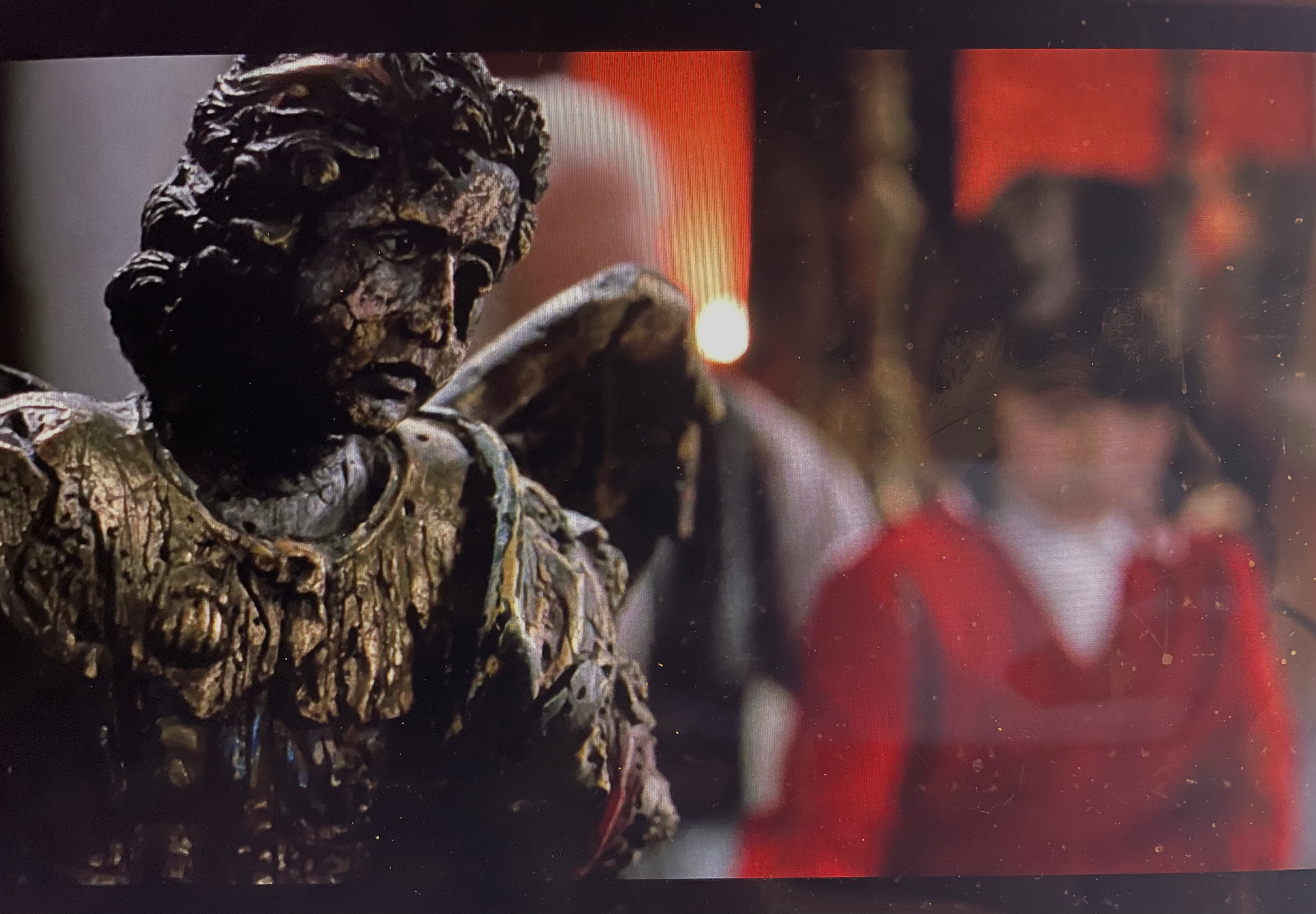 Bugs crawling out of the statue