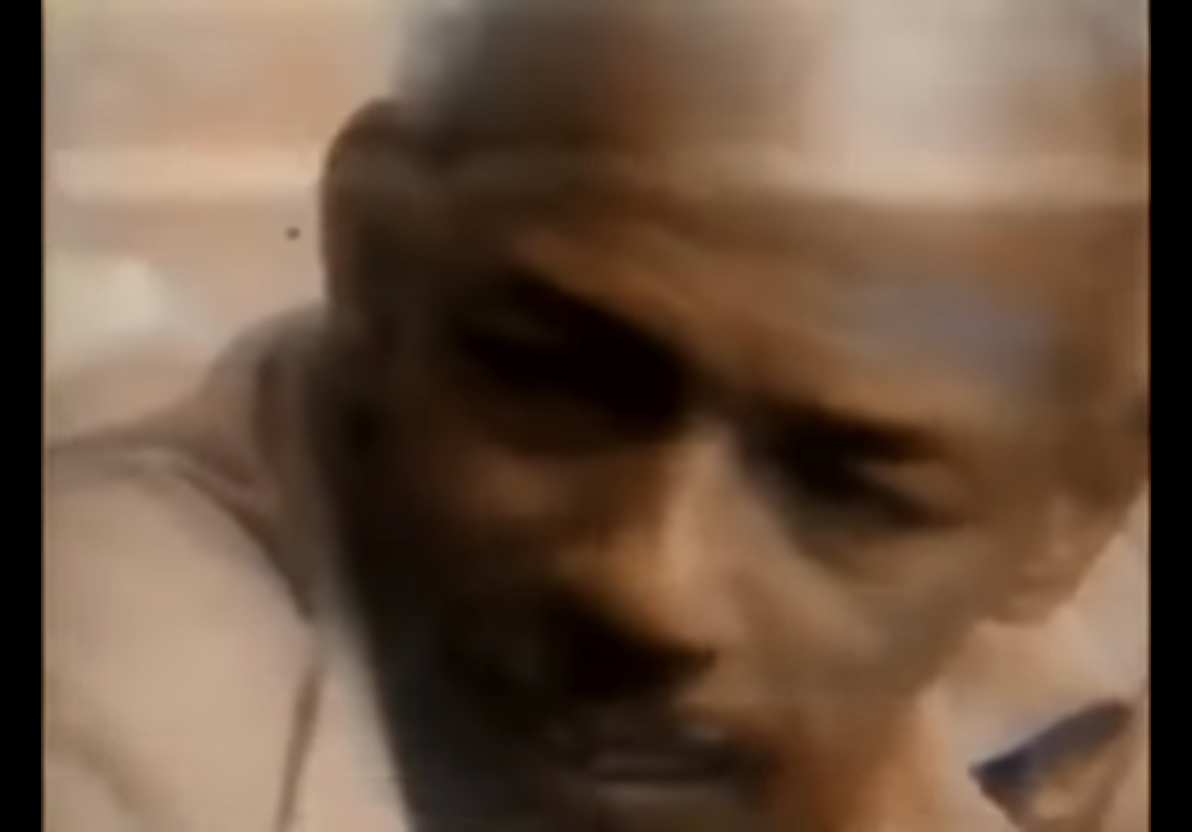 close-up of dockworker during interview