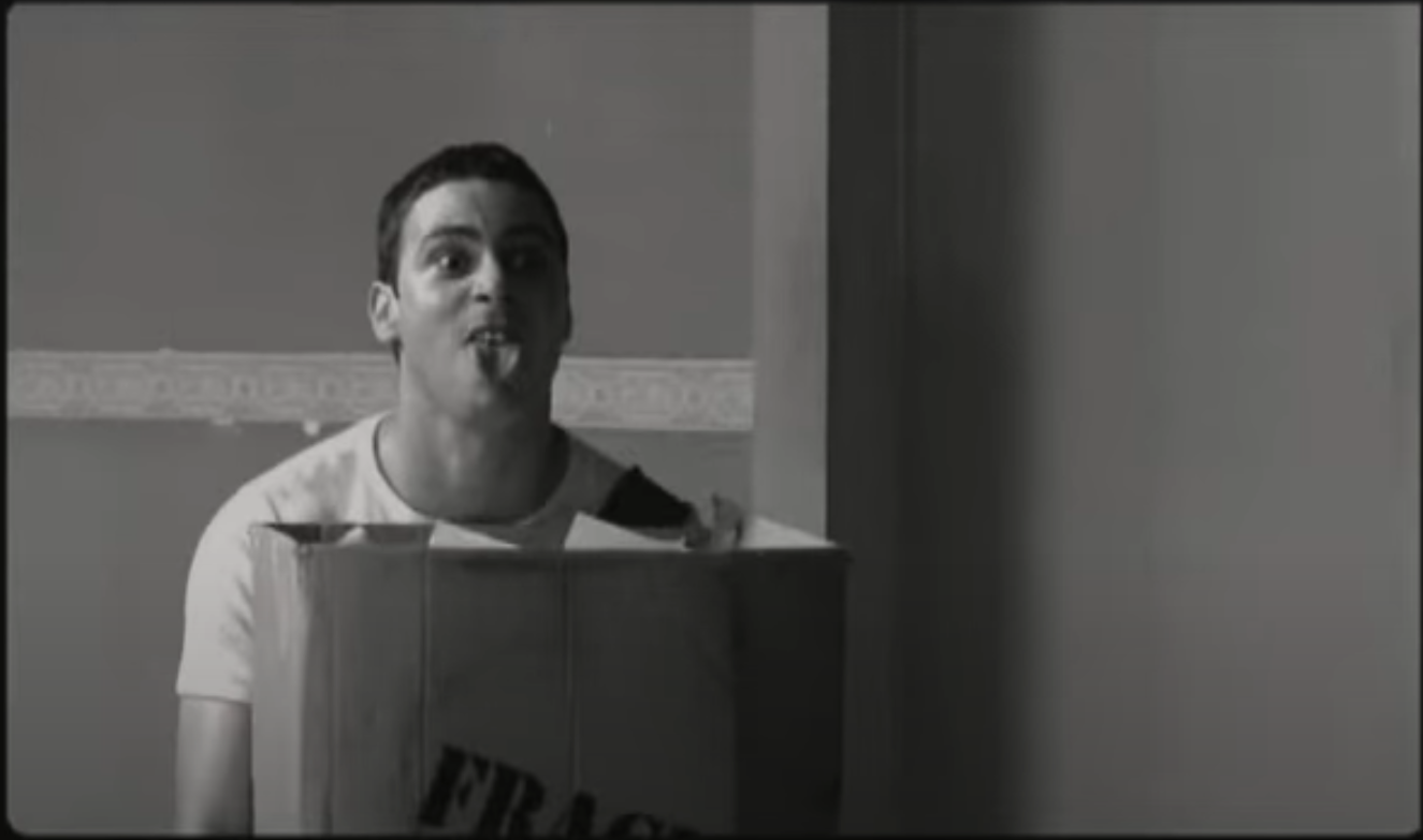 César sticks his tongue out to mock Concha. 