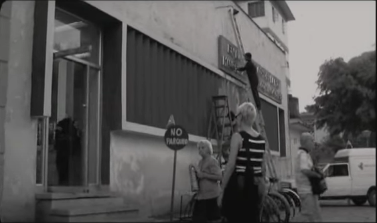 Carla walking to the post office