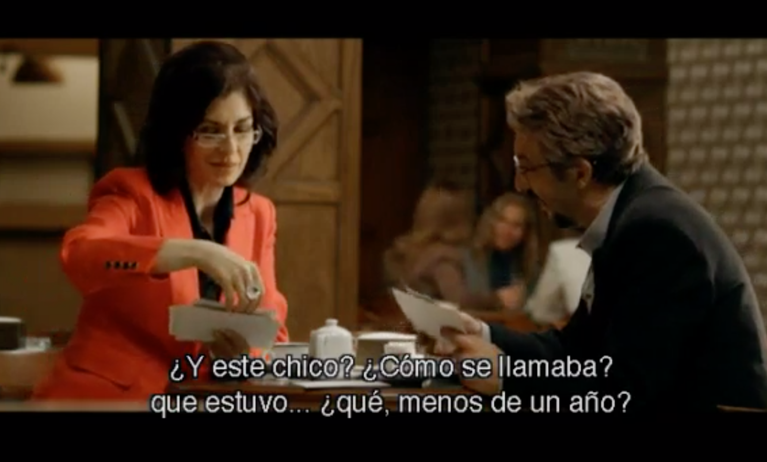 In present day, we see the main characters meeting over coffee, both using glasses and expressing grey hairs and additional wrinkles.