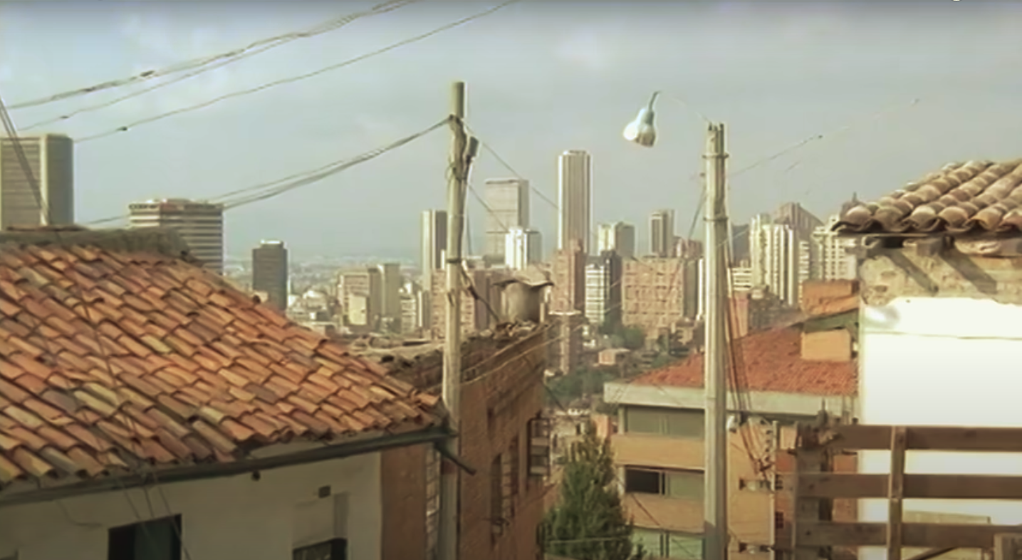 A long distance shot of downtown Bogotá