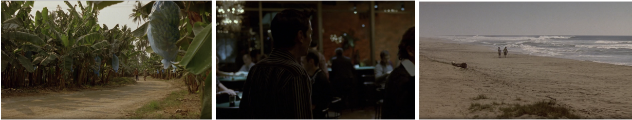 In these pictures we see the cyclic nature of the space showing how similar the first and last scene are in contrast with a middle scene in a fancy casino.