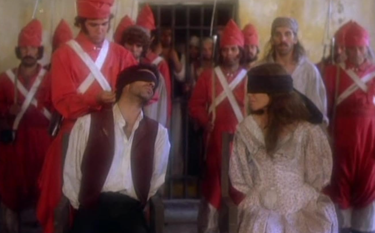 Camila and Ladislao blindfolded before execution