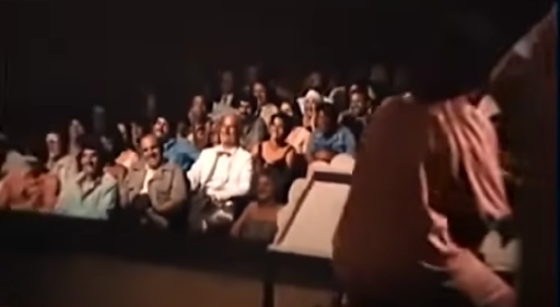 Lina is watching the play in an audience.