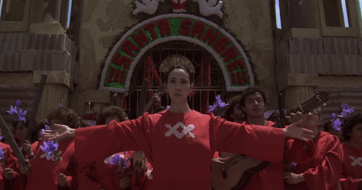 The film uses visual matches to connect its main themes of faith, violence, and control. Sacred symbols are matched against disturbing images: a cross cuts to a dagger, and a gesture of prayer becomes a killing motion. These matches indicate how beauty and horror exist side by side at every moment, mirroring each other.