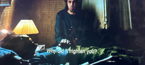 Scene of Uxbal's spirit watching as he passes 