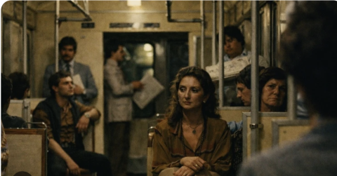Alicia beside Sara, Gaby's biological grandmother, as they sit in the reality of the regime