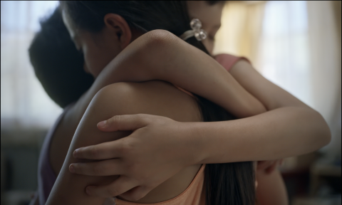 The three girls hugging