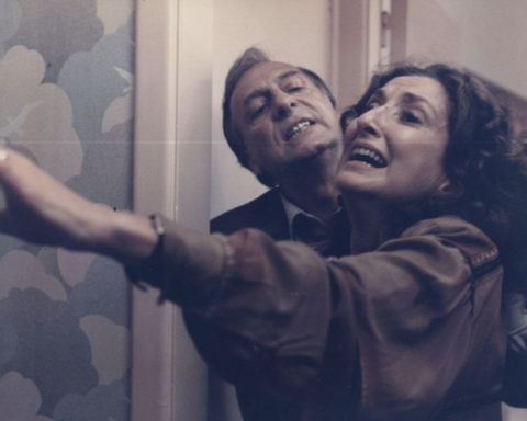 The violent scene where the facade comes crumbling down